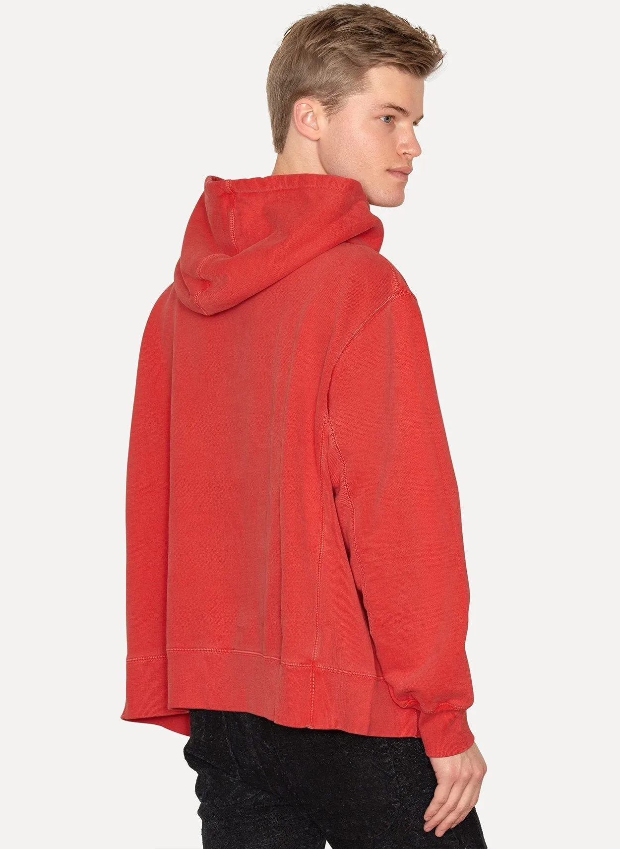 Fluoro Red Relaxed Fit Hoodie