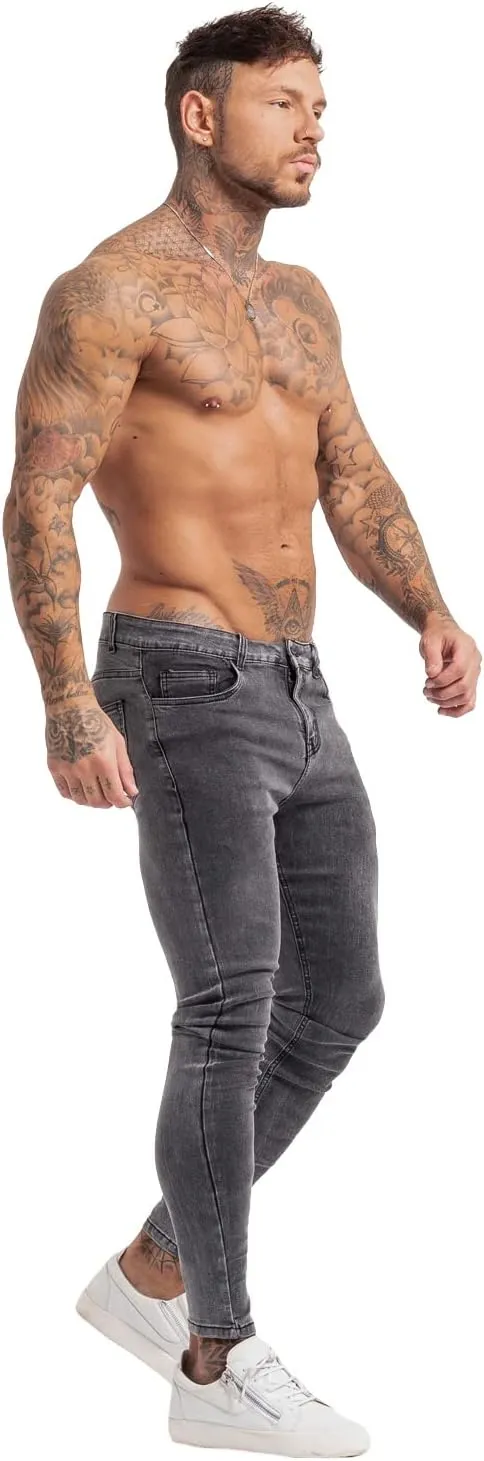 GINGTTO Men's Skinny Jeans Stretch Ripped Tapered Leg