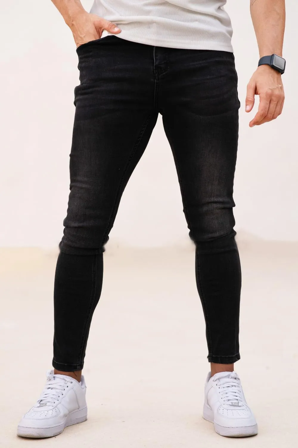 GINGTTO Men's Skinny Jeans Stretch Ripped Tapered Leg