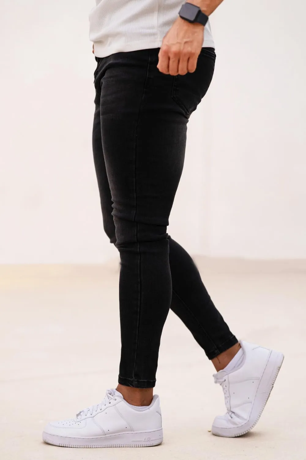 GINGTTO Men's Skinny Jeans Stretch Ripped Tapered Leg