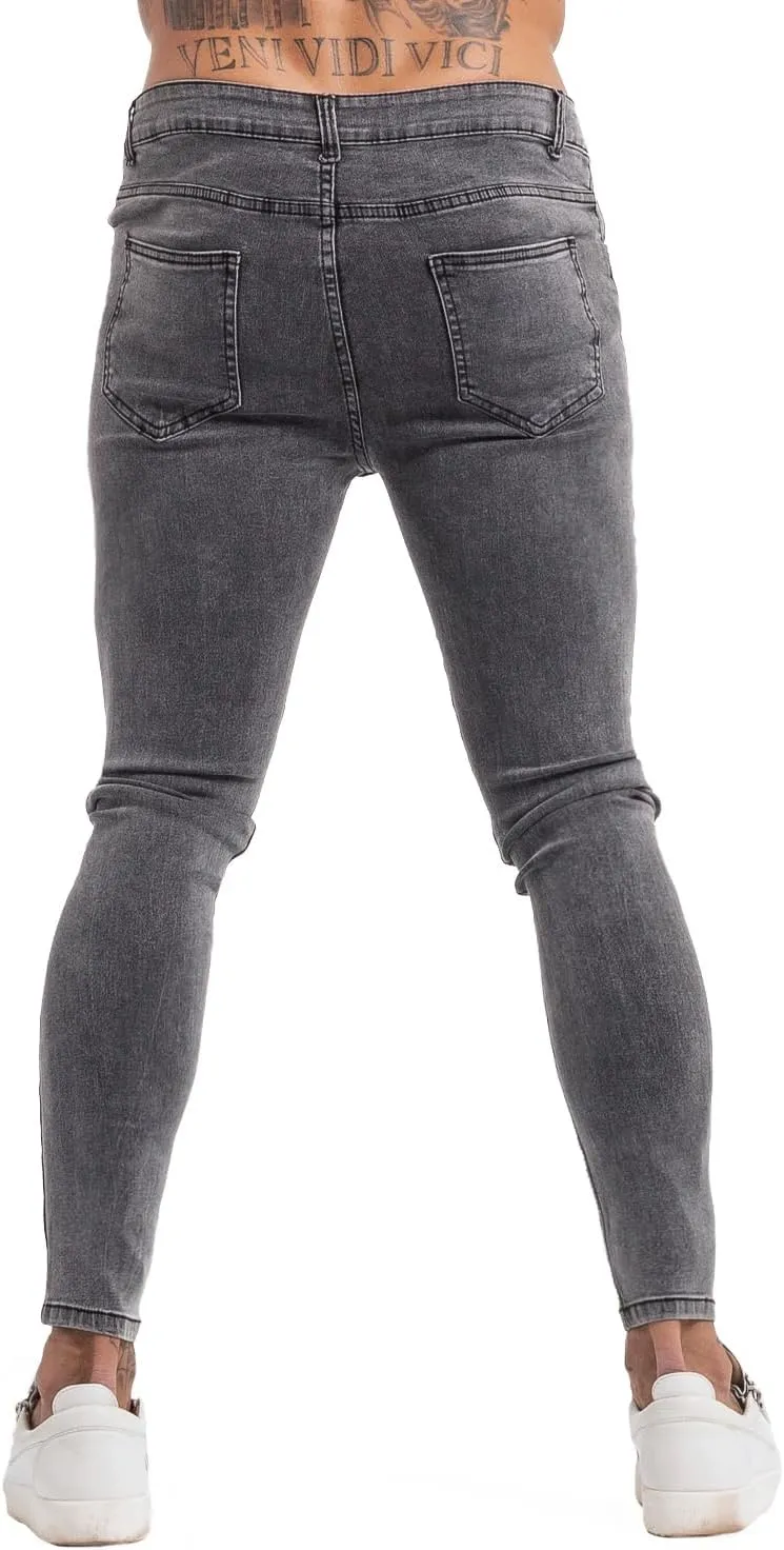 GINGTTO Men's Skinny Jeans Stretch Ripped Tapered Leg