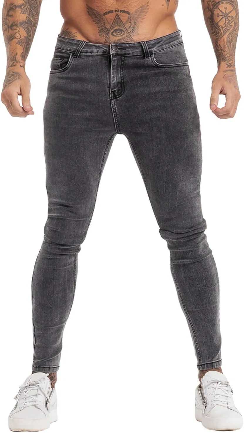 GINGTTO Men's Skinny Jeans Stretch Ripped Tapered Leg