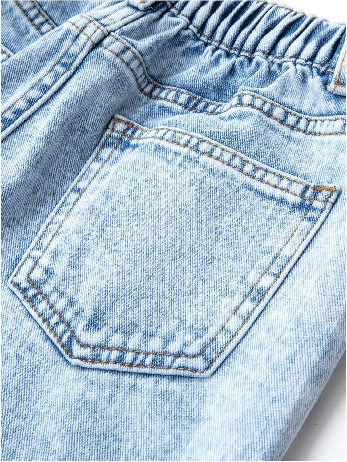 Girl's Y2k Graphic Jeans Butterfly Print Jeans Elastic High Waisted Straight Leg Denim Pants