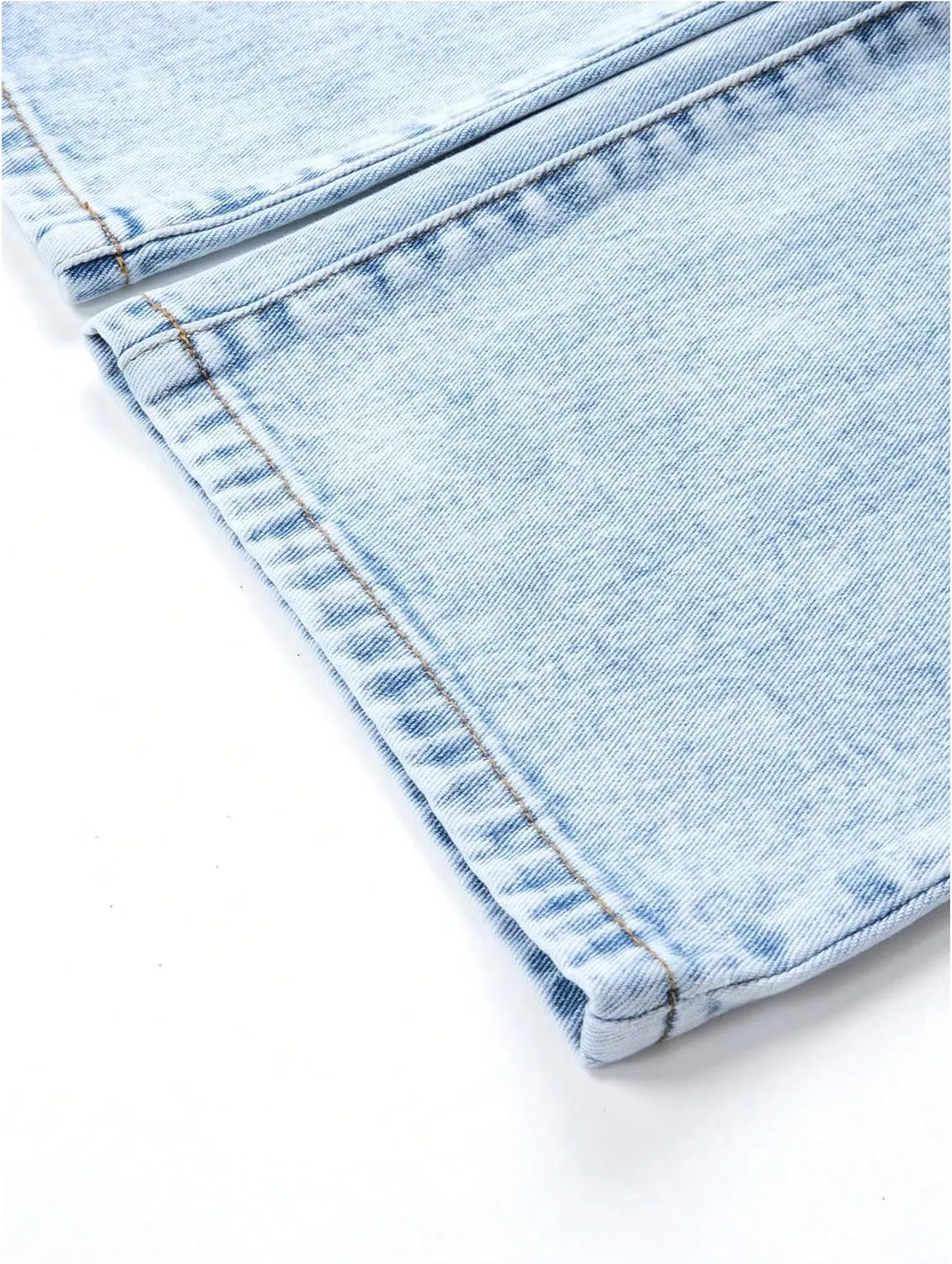 Girl's Y2k Graphic Jeans Butterfly Print Jeans Elastic High Waisted Straight Leg Denim Pants