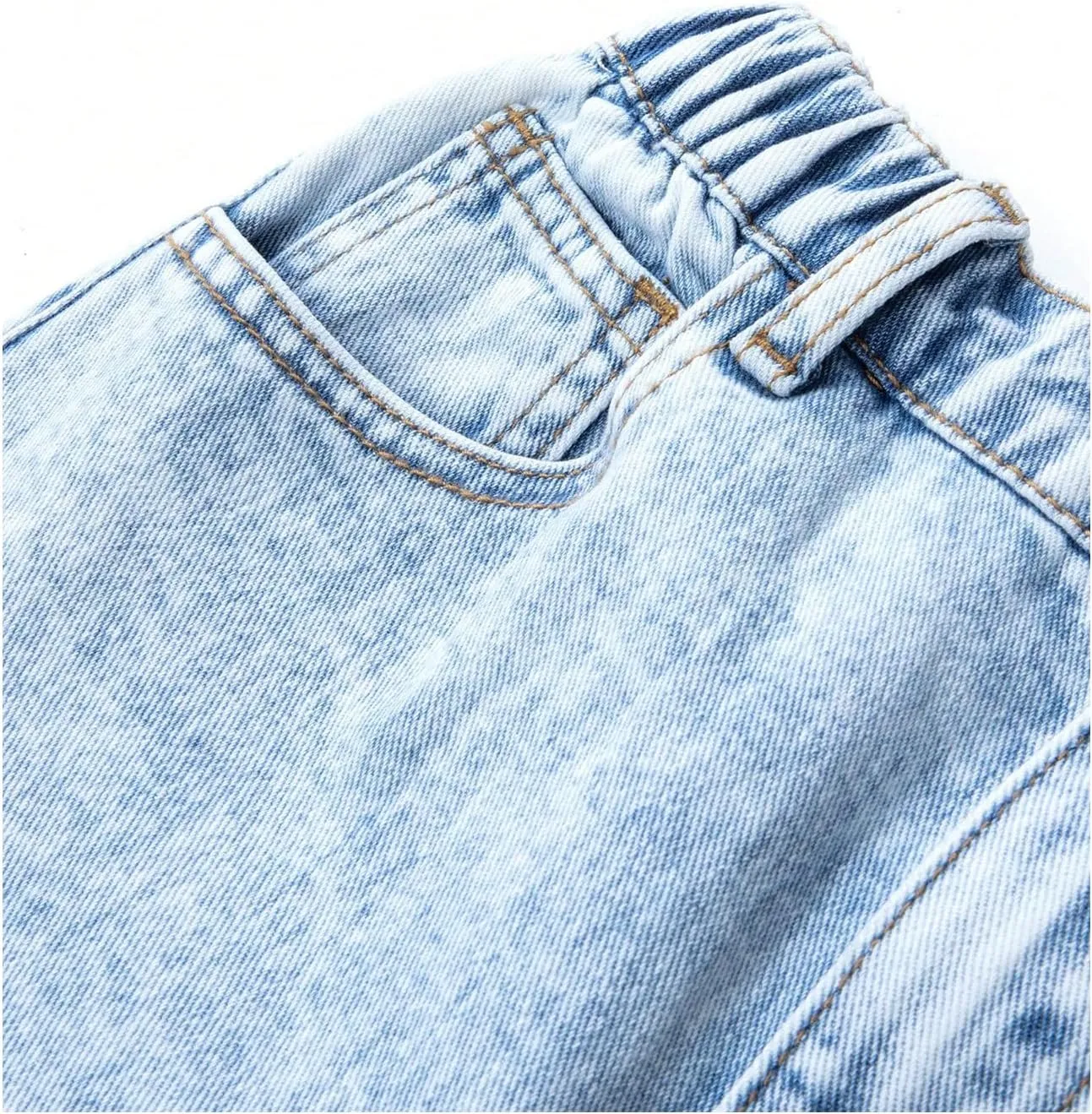 Girl's Y2k Graphic Jeans Butterfly Print Jeans Elastic High Waisted Straight Leg Denim Pants