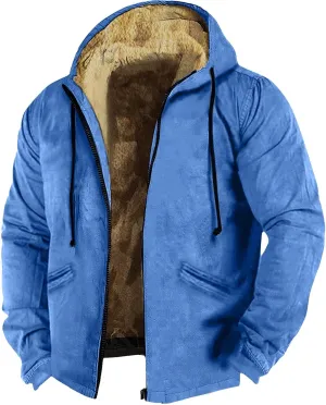 GOFULY Mens Jackets Casual Stylish Sherpa With Hood 2024 Winter Coats Fuzzy Zipper Hoodie Big And Tall Packable Fall Clothes