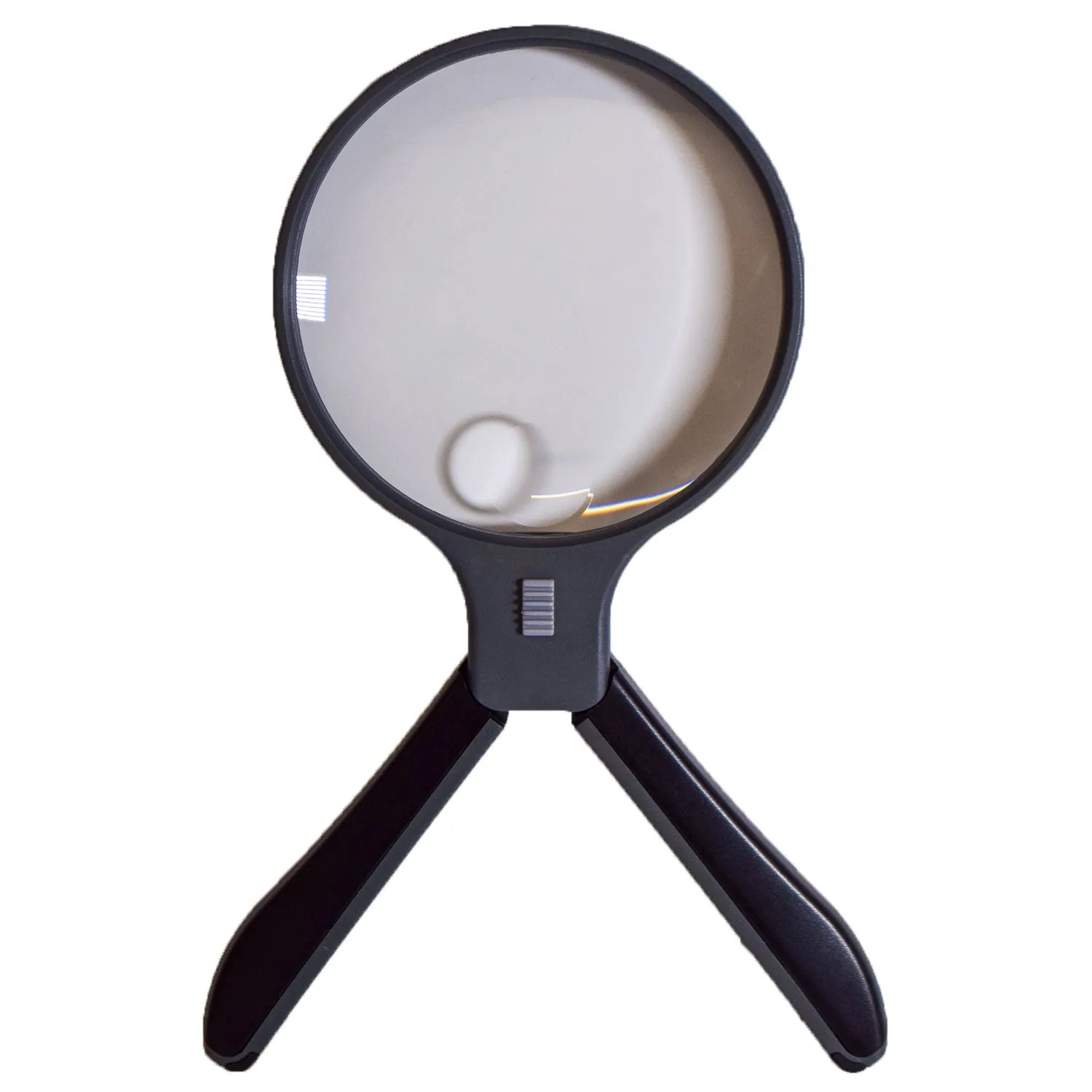 Hand Magnifier, converts to round the neck magnifier, with light