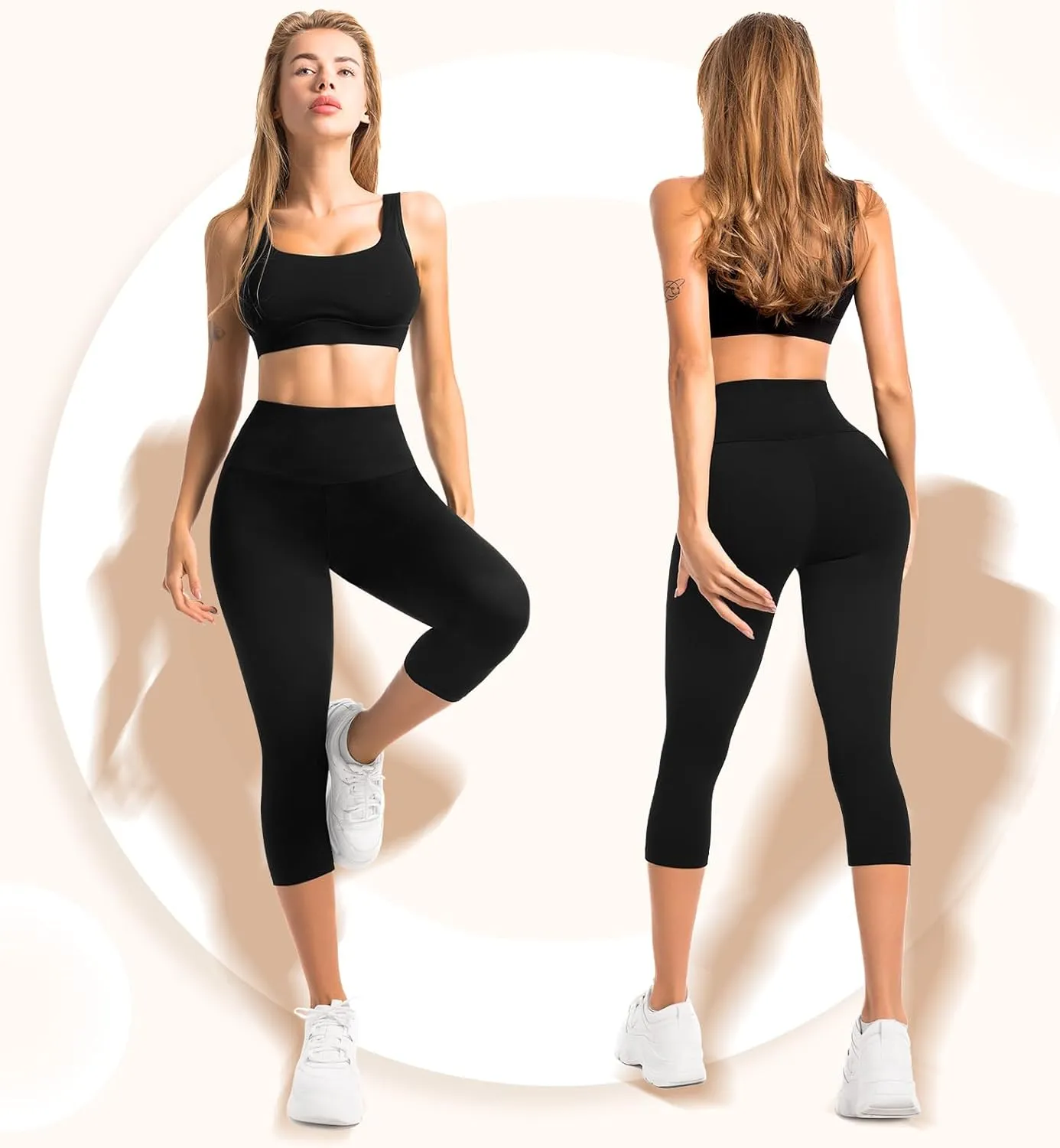 Hethrone Capri Leggings for Women, High Waisted Buttery Soft Women's Leggings for Workout