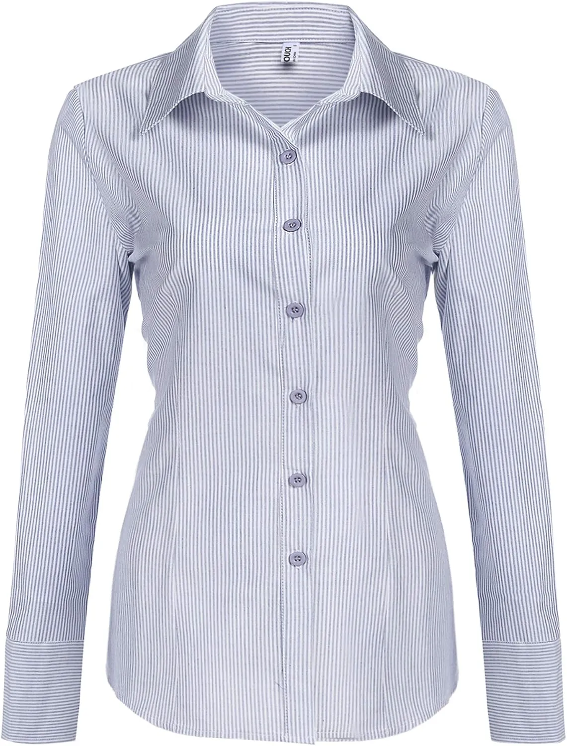 HOTOUCH Womens Cotton Basic Button Down Shirt Slim Fit Dress Shirts