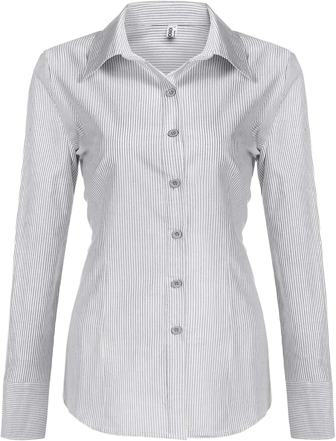 HOTOUCH Womens Cotton Basic Button Down Shirt Slim Fit Dress Shirts