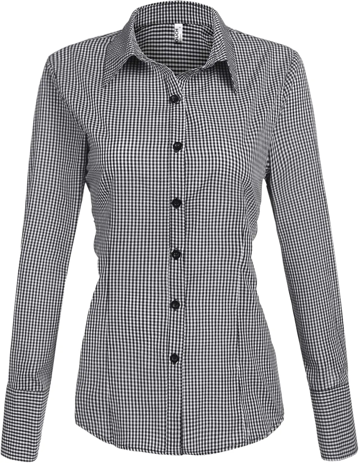 HOTOUCH Womens Cotton Basic Button Down Shirt Slim Fit Dress Shirts