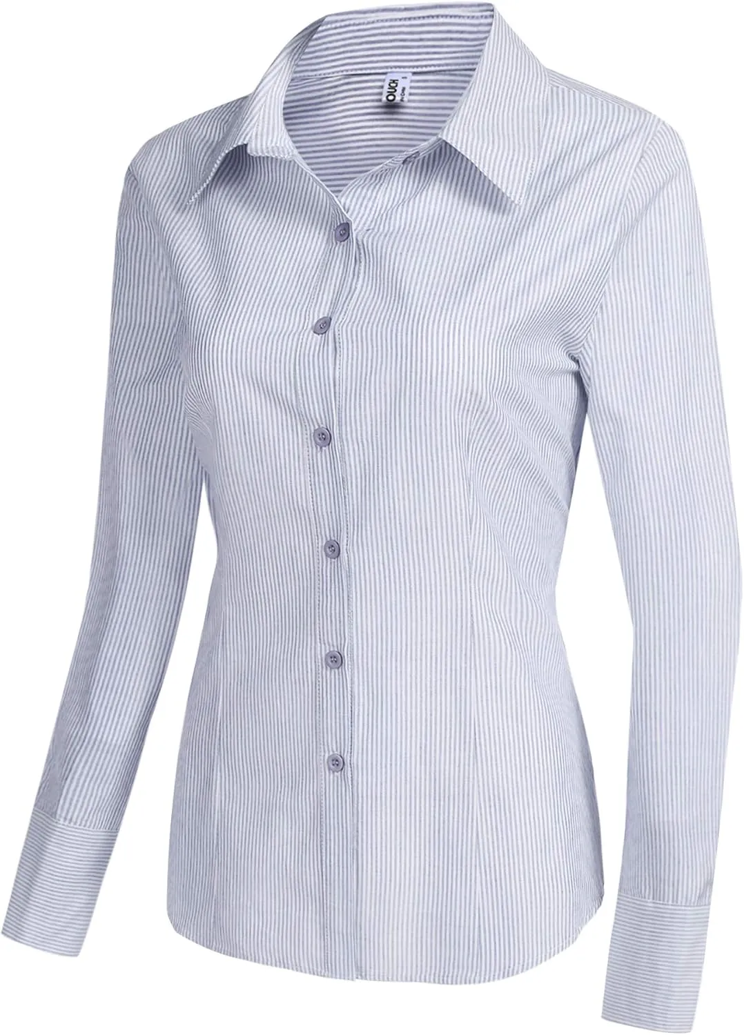 HOTOUCH Womens Cotton Basic Button Down Shirt Slim Fit Dress Shirts