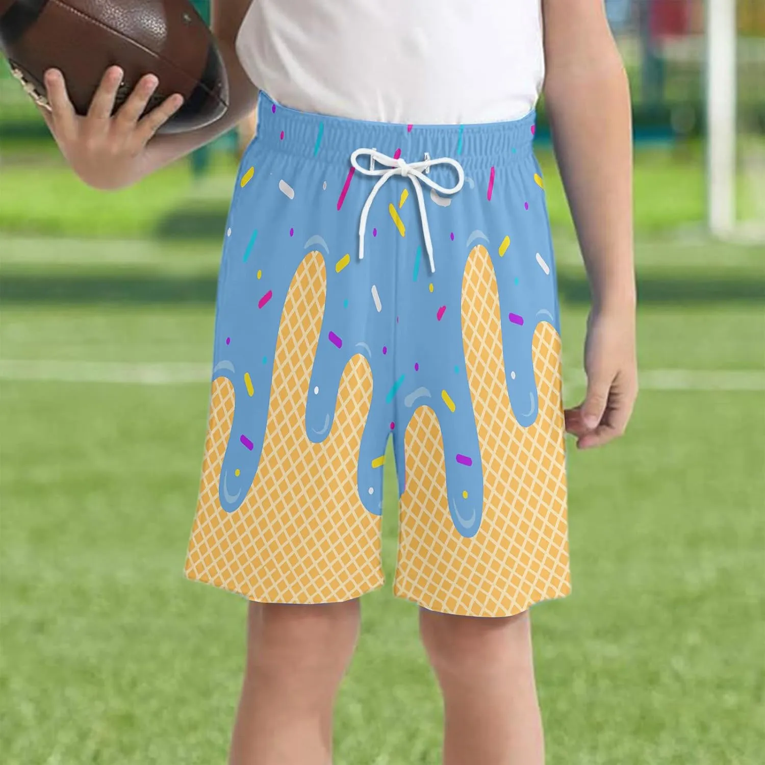 Ice Cream Boy Swim Trunks Waffle Or Cone Quick Dry Bathing Suit Swimsuit,Toddler Beach Board Shorts Summer Swimwear
