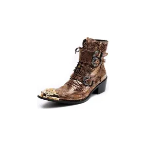 IronLuxe Snakeskin Pointed Toe Dress Loafers