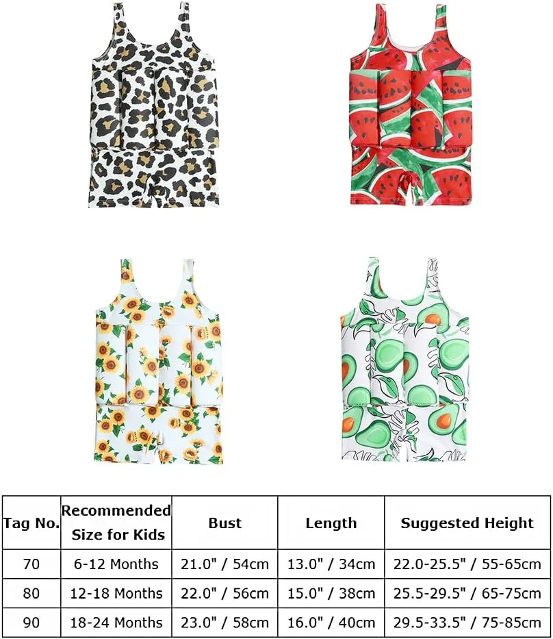 IWEMEK Boys Girls Floatation Swimsuit with Adjustable Buoyancy Baby One Piece Swimwear Float Suit Swim Vest Bathing Suit