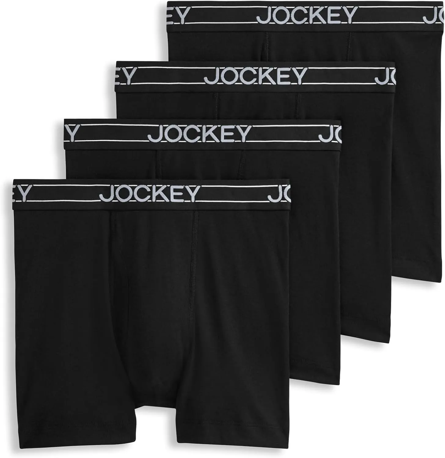Jockey Men's Underwear Lightweight Cotton Blend 5" Boxer Brief - 4 Pack