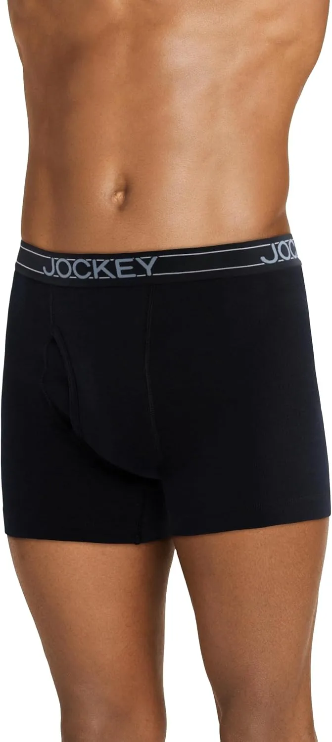 Jockey Men's Underwear Lightweight Cotton Blend 5" Boxer Brief - 4 Pack