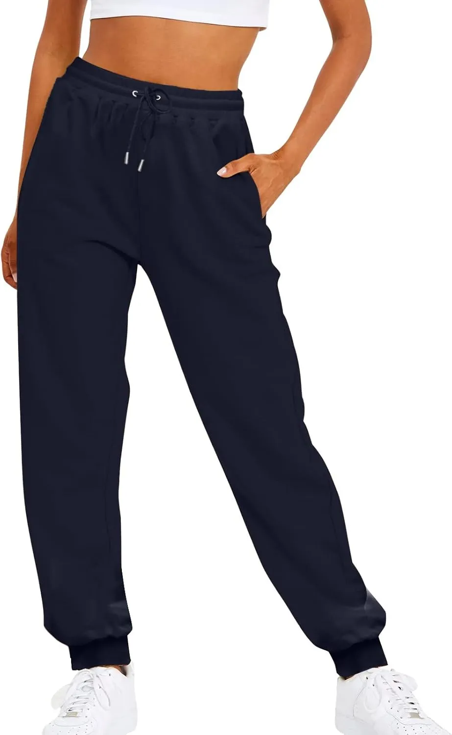 Joggers for Women Casual Fleece Baggy Sweatpants Jogger Pants with Pockets Drawstring Cinch Bottom Sweatpants