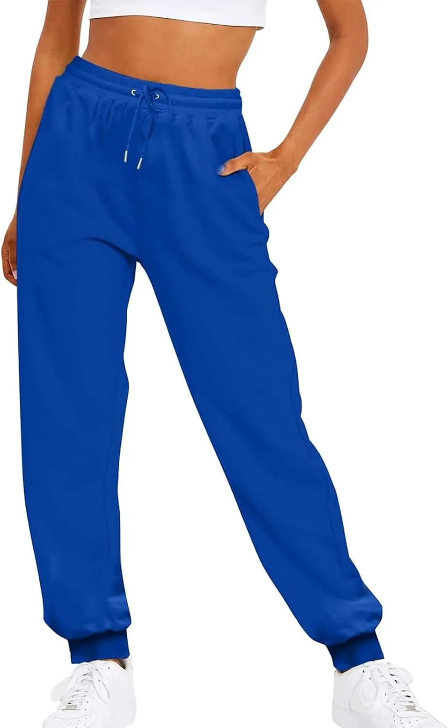 Joggers for Women Casual Fleece Baggy Sweatpants Jogger Pants with Pockets Drawstring Cinch Bottom Sweatpants