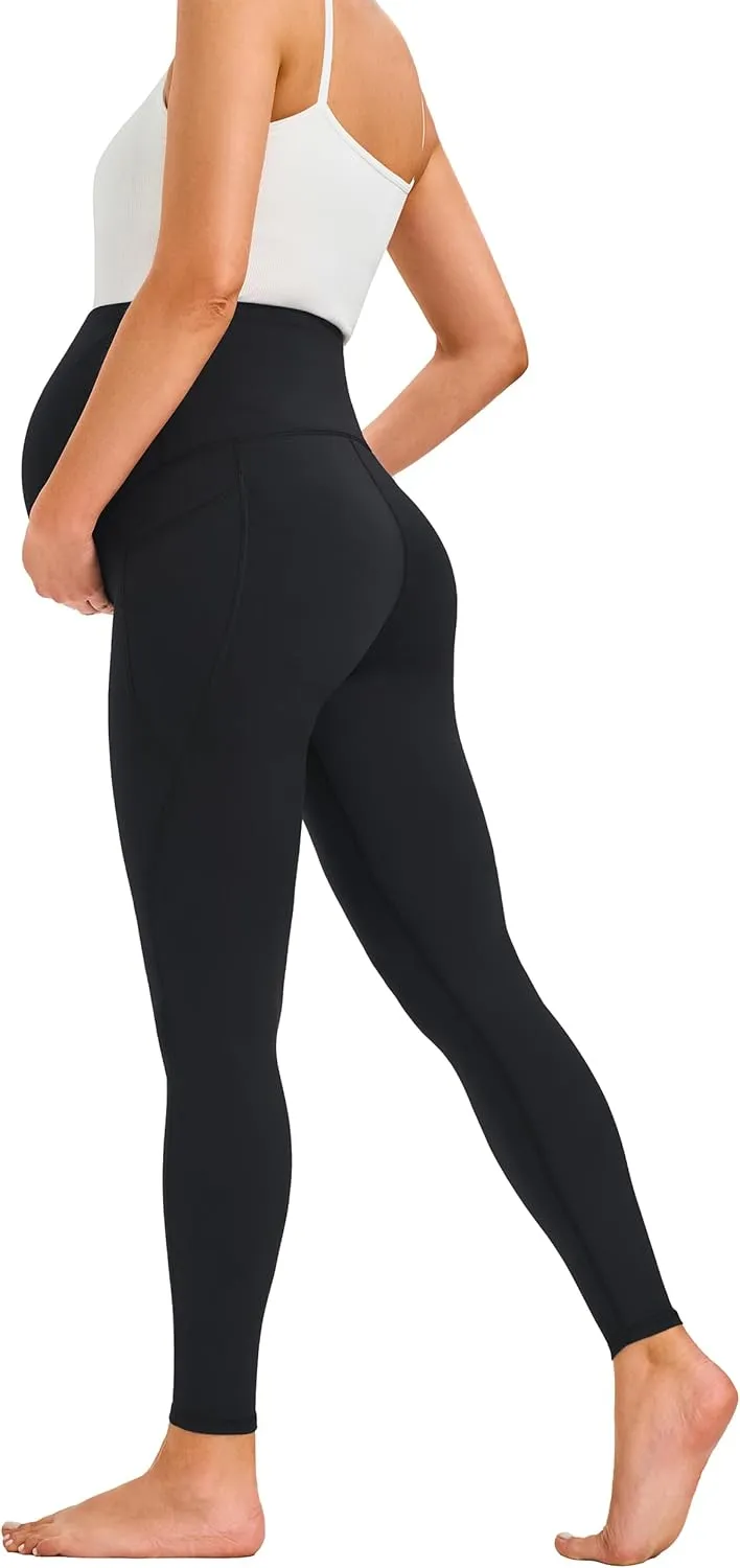JOYSPELS Smooth Feeling Maternity Leggings Over The Belly with Pockets Workout Pregnancy Leggings