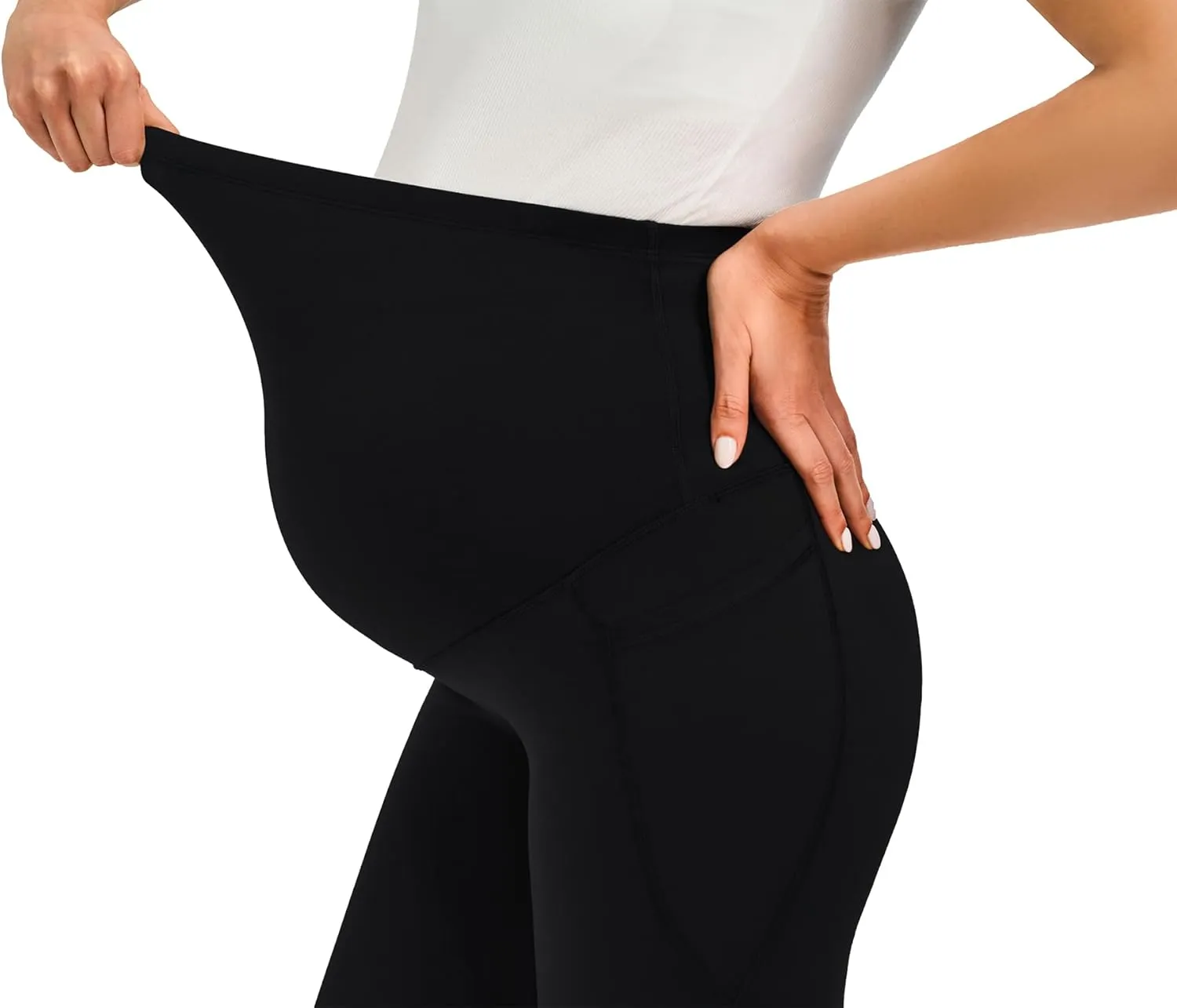JOYSPELS Smooth Feeling Maternity Leggings Over The Belly with Pockets Workout Pregnancy Leggings