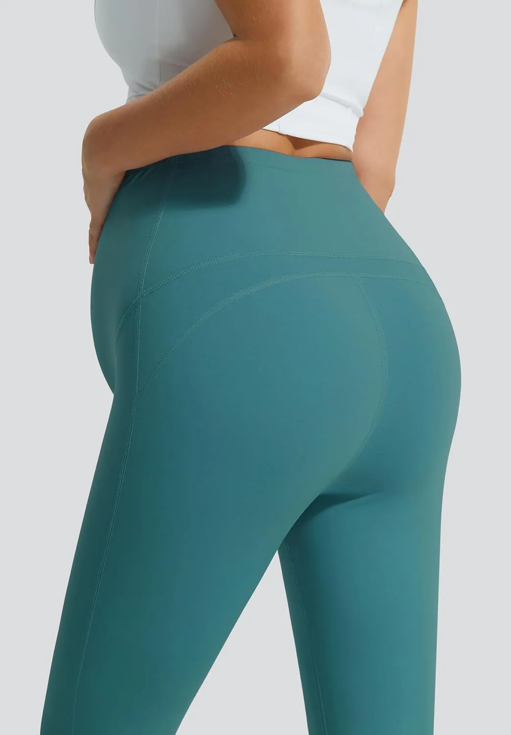 JOYSPELS Smooth Feeling Maternity Leggings Over The Belly with Pockets Workout Pregnancy Leggings
