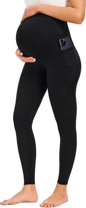 JOYSPELS Smooth Feeling Maternity Leggings Over The Belly with Pockets Workout Pregnancy Leggings