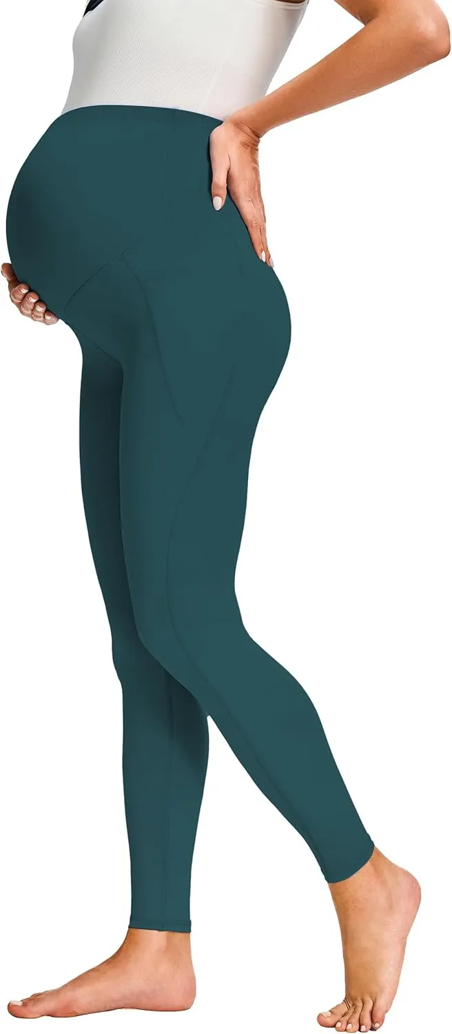 JOYSPELS Smooth Feeling Maternity Leggings Over The Belly with Pockets Workout Pregnancy Leggings
