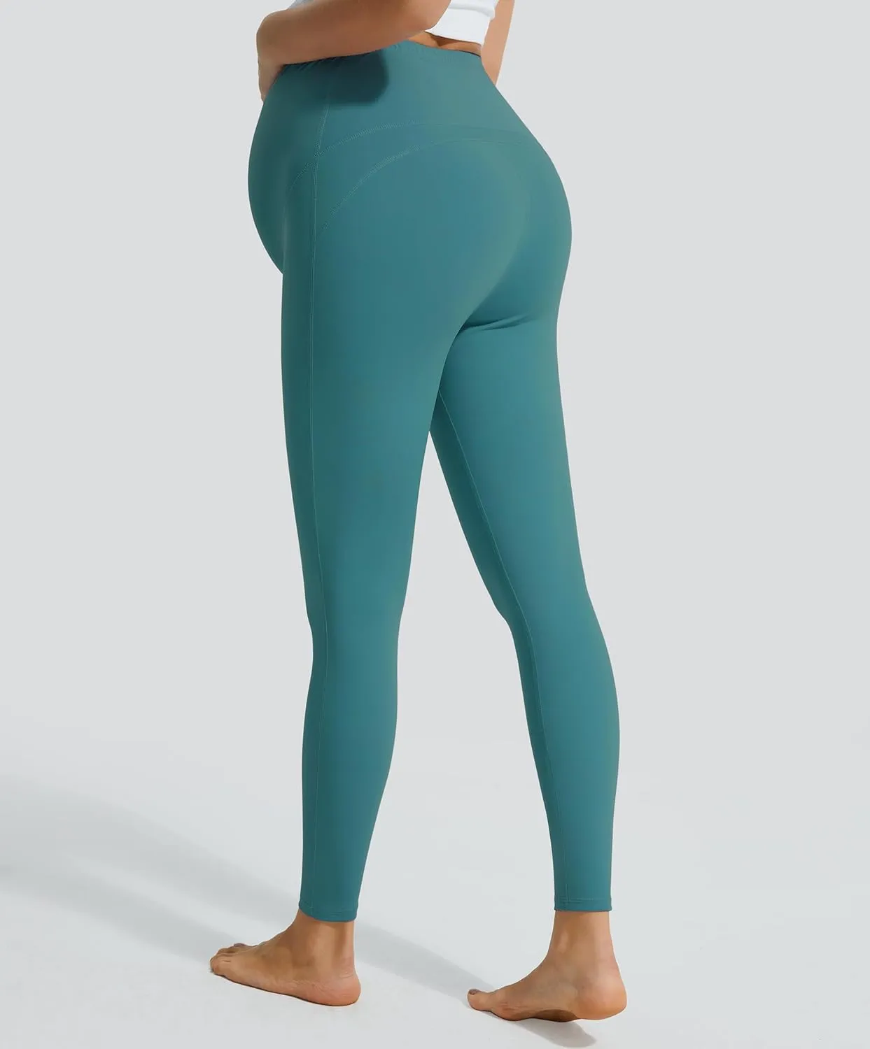 JOYSPELS Smooth Feeling Maternity Leggings Over The Belly with Pockets Workout Pregnancy Leggings