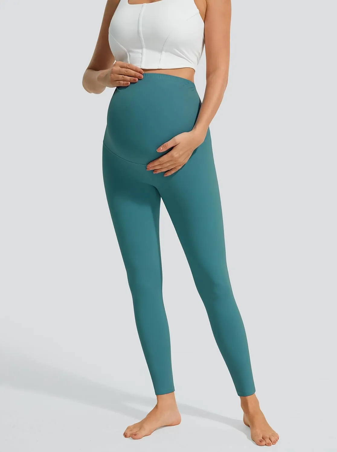 JOYSPELS Smooth Feeling Maternity Leggings Over The Belly with Pockets Workout Pregnancy Leggings