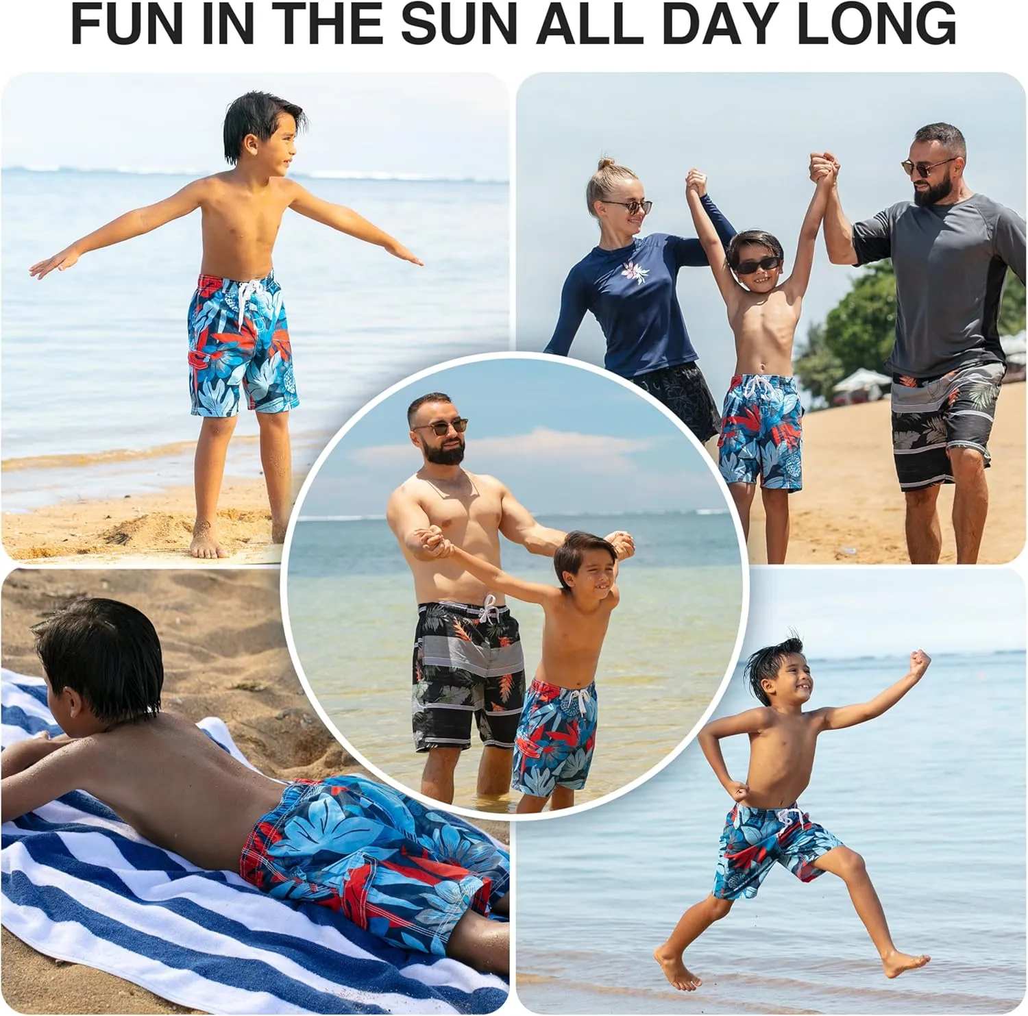 Kanu Surf Boys' Reflection Quick Dry UPF 50  Beach Swim Trunk
