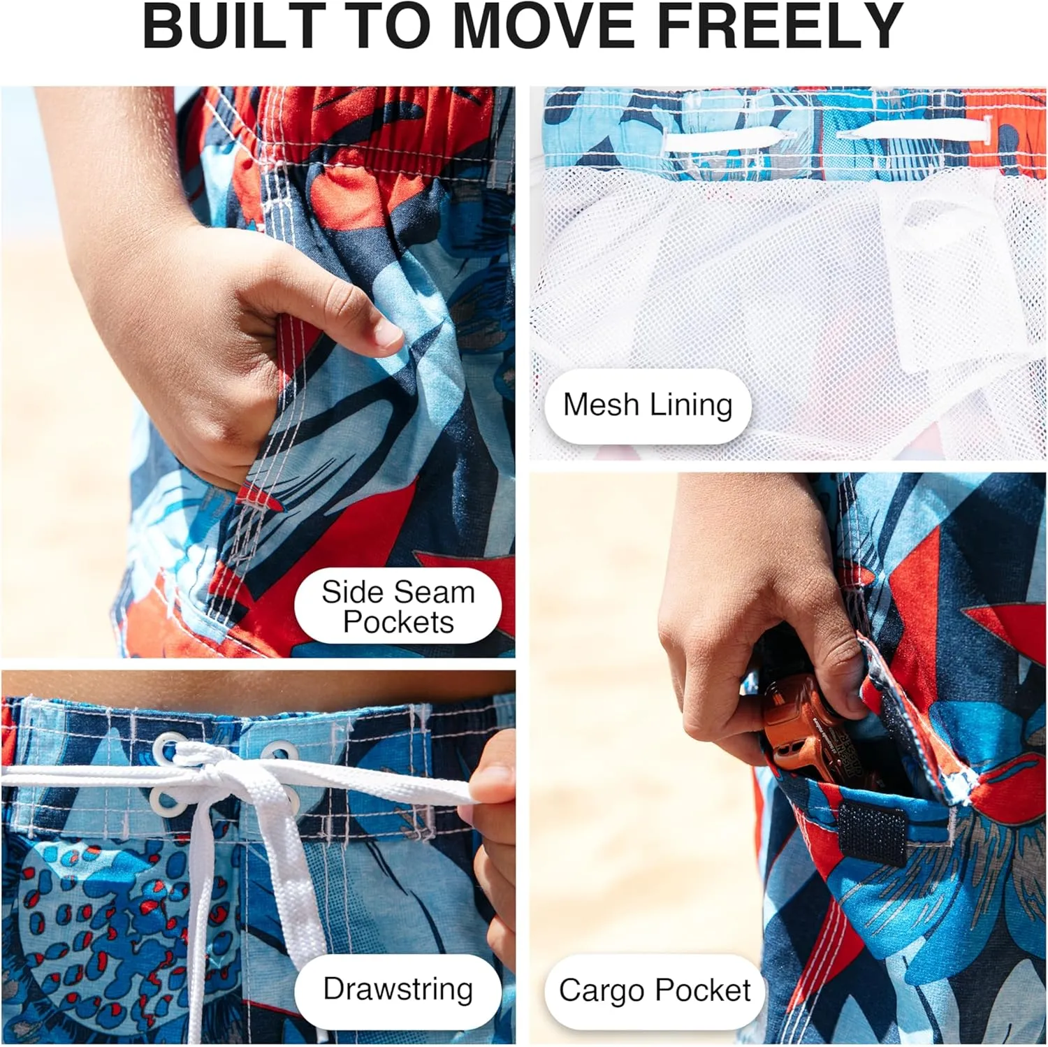 Kanu Surf Boys' Reflection Quick Dry UPF 50  Beach Swim Trunk