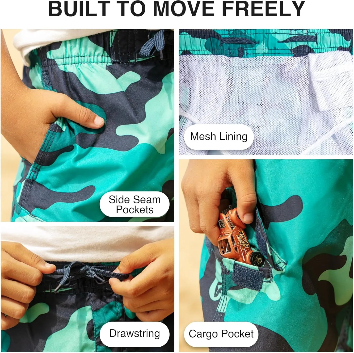 Kanu Surf Boys' Specter Quick Dry UPF 50  Beach Swim Trunk