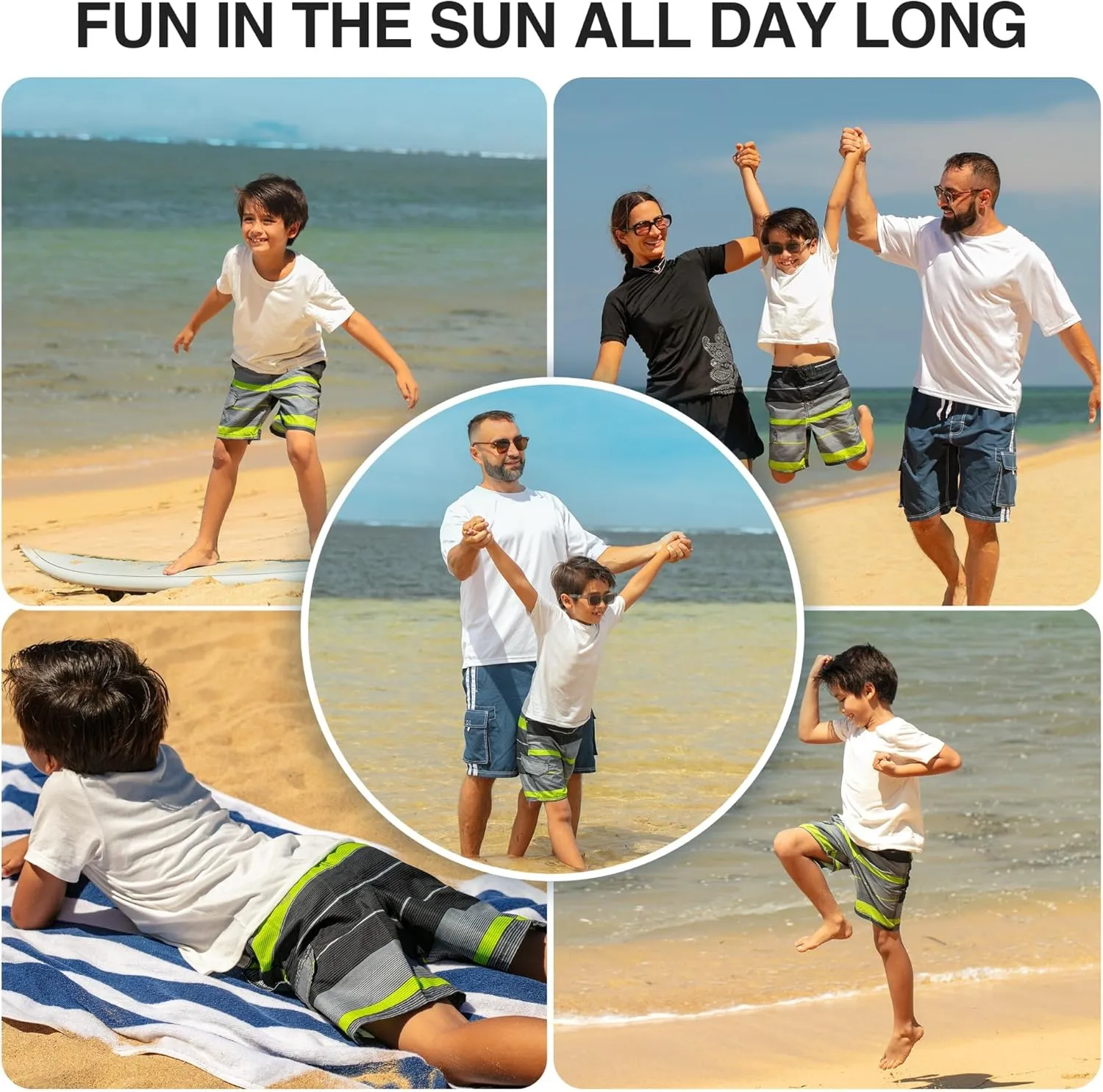 Kanu Surf Boys' Specter Quick Dry UPF 50  Beach Swim Trunk