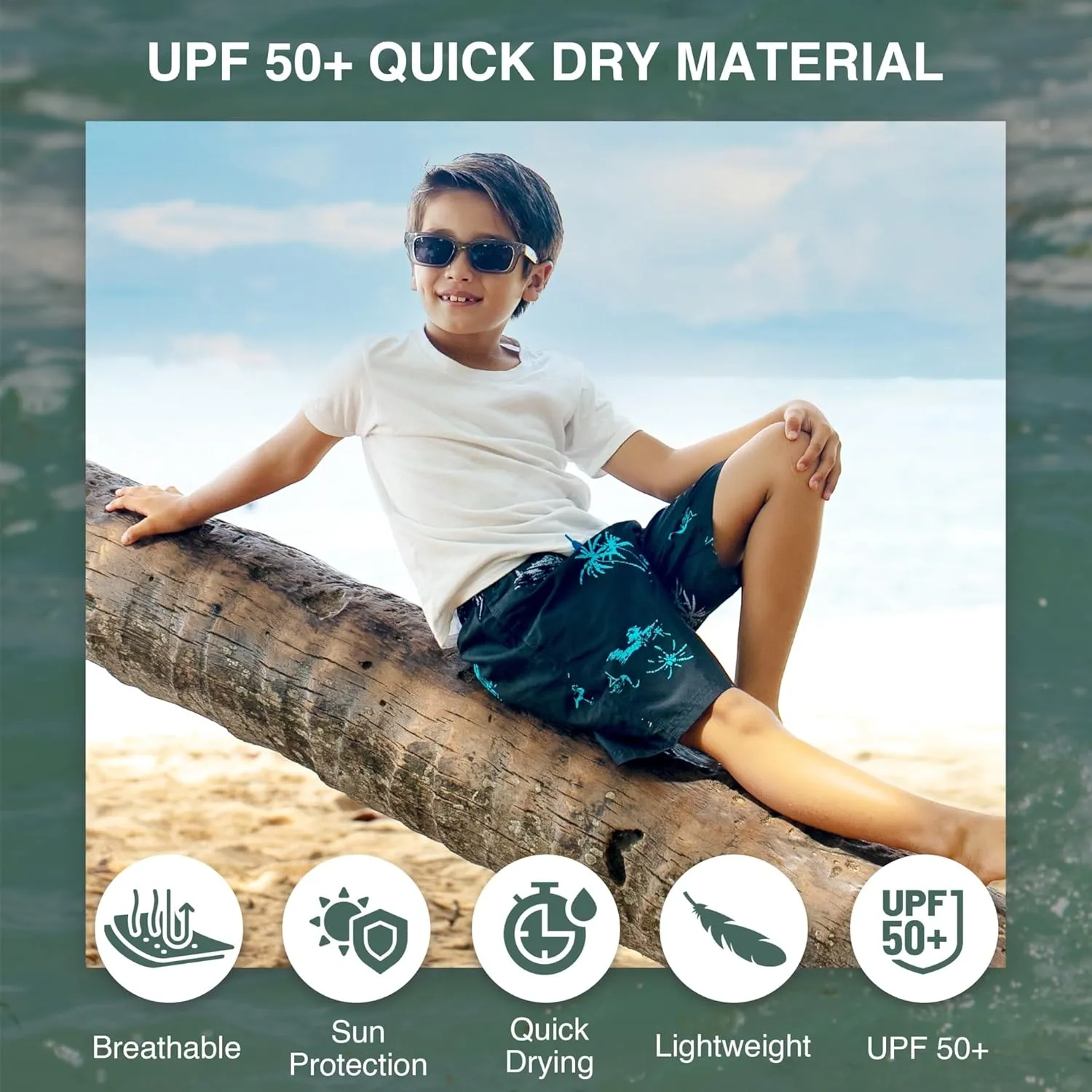 Kanu Surf Boys' Specter Quick Dry UPF 50  Beach Swim Trunk