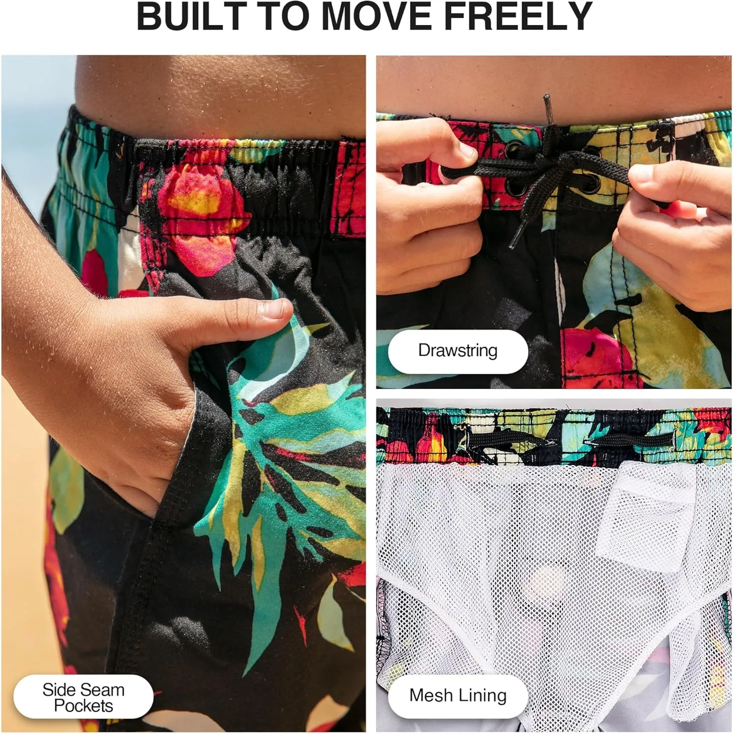Kanu Surf Boys' Yolo Quick Dry UPF 50  Beach Swim Trunk