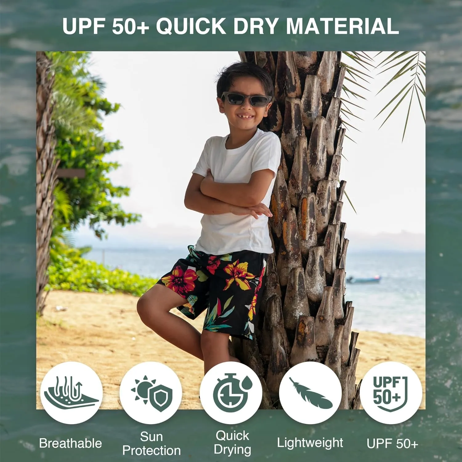 Kanu Surf Boys' Yolo Quick Dry UPF 50  Beach Swim Trunk