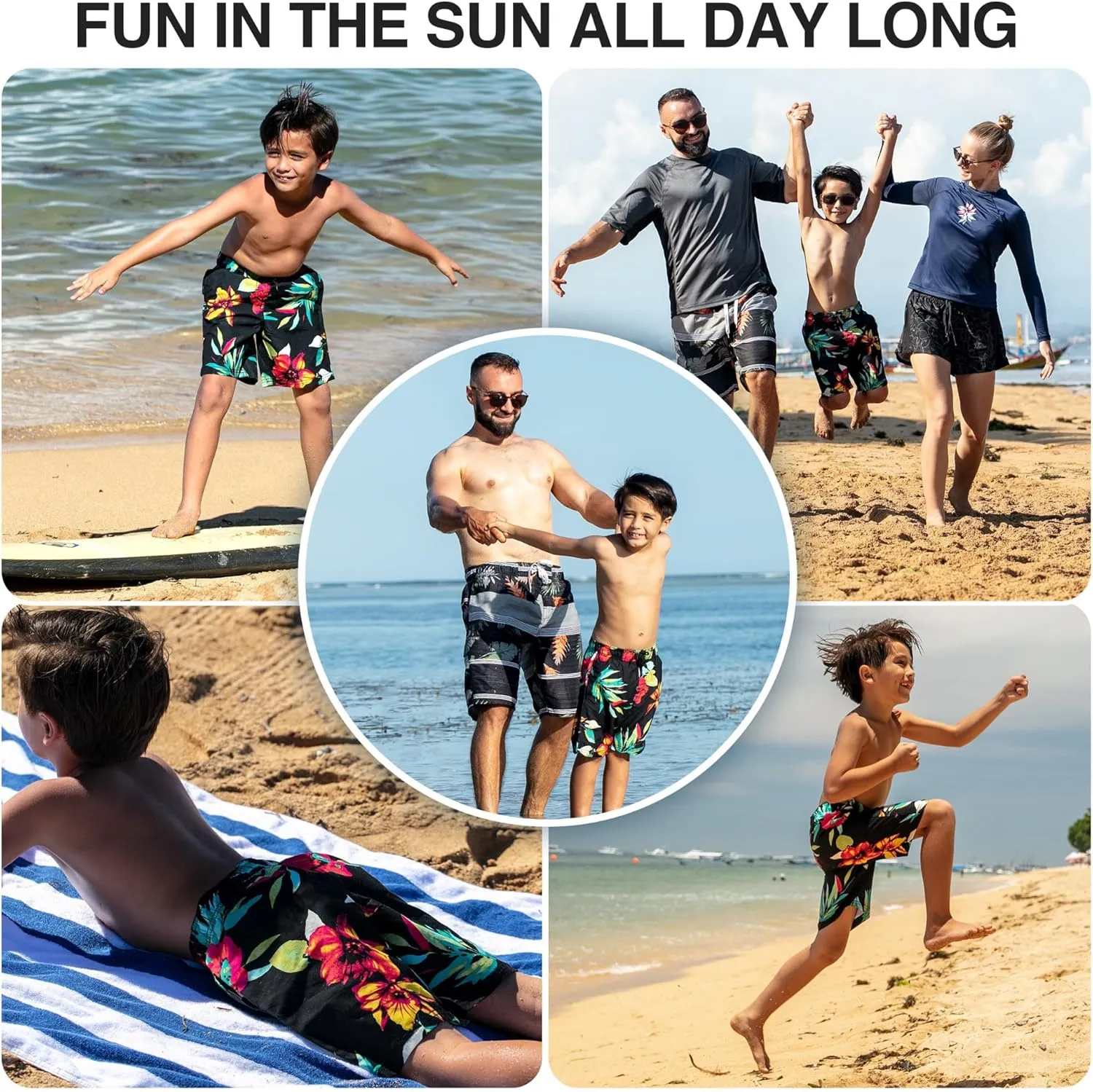 Kanu Surf Boys' Yolo Quick Dry UPF 50  Beach Swim Trunk