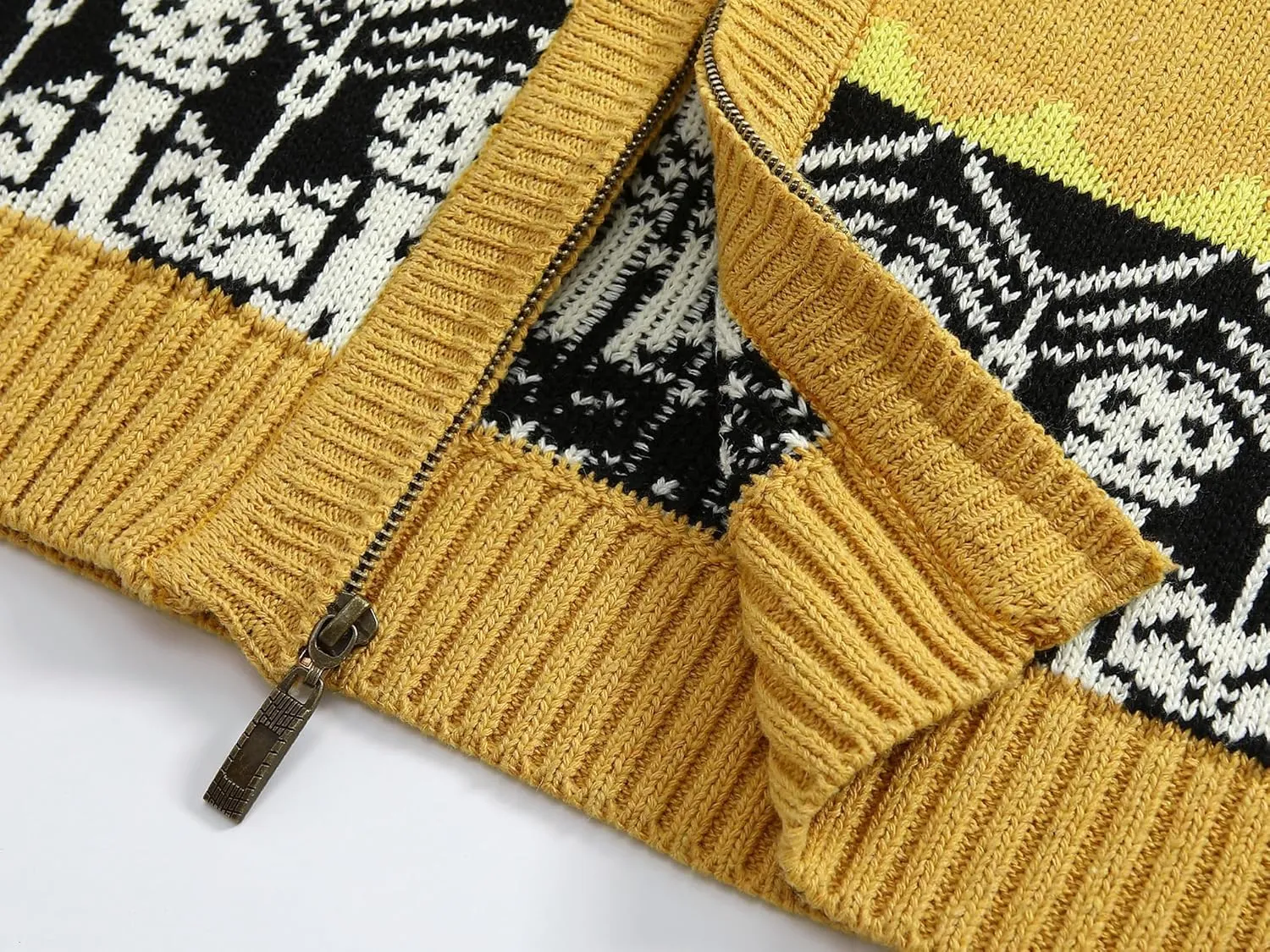 Kedera Men's Cardigan Sweaters Stand Collar Cable Thick Knitted Full Zip Sweater with Pattern