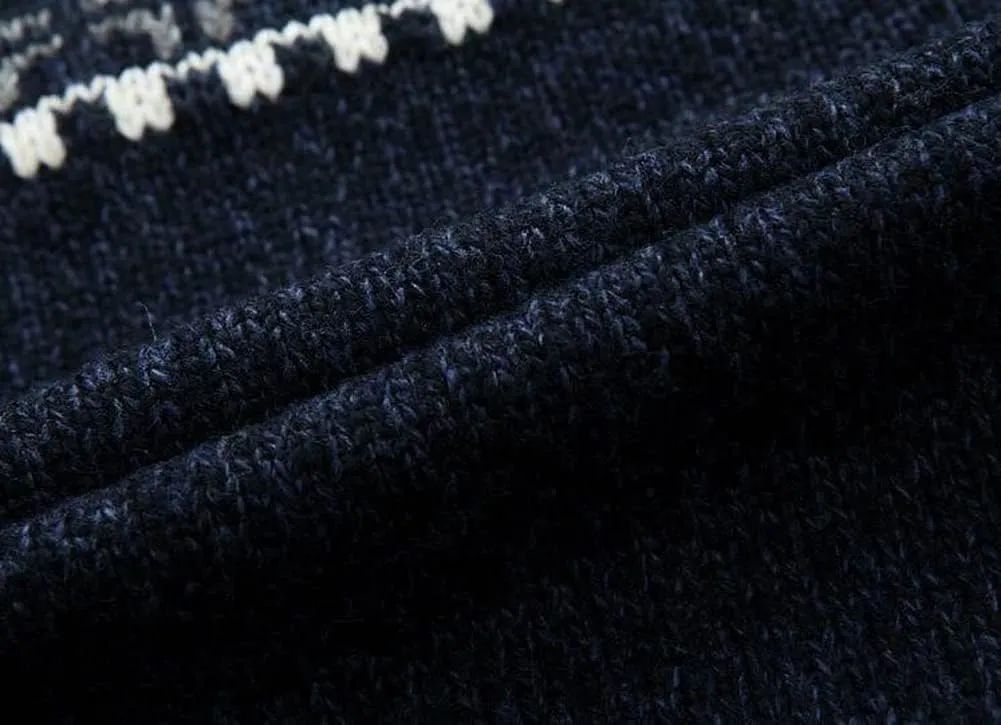 Kedera Men's Cardigan Sweaters Stand Collar Cable Thick Knitted Full Zip Sweater with Pattern