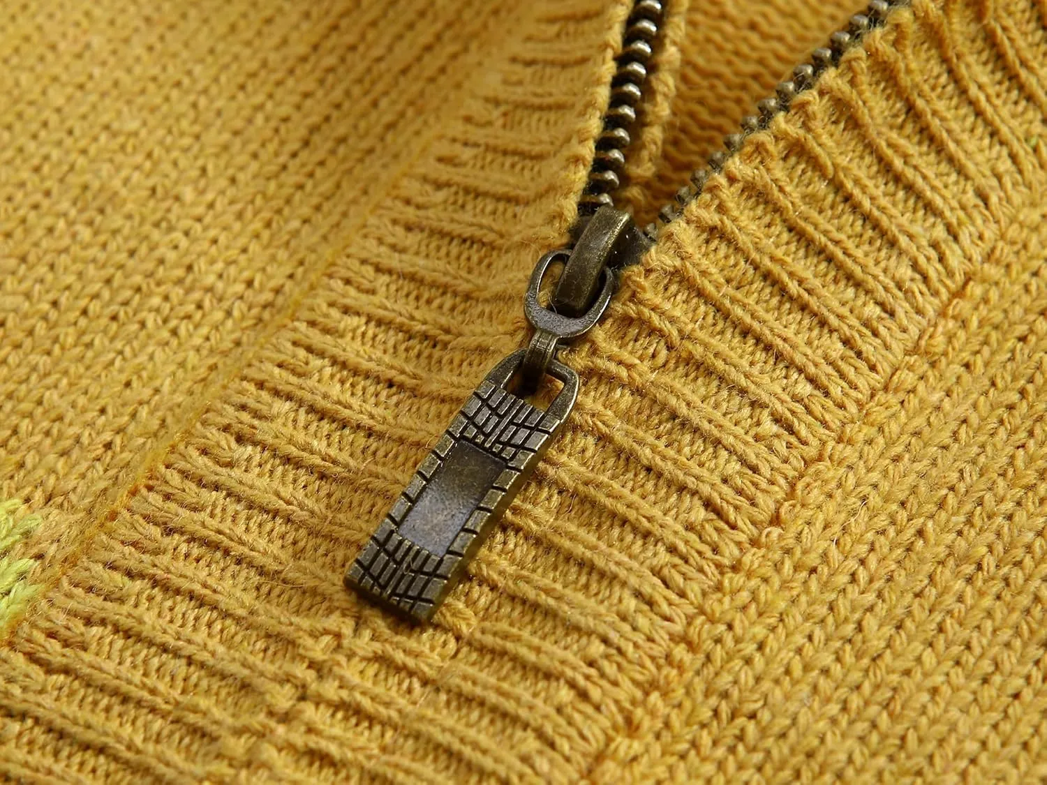Kedera Men's Cardigan Sweaters Stand Collar Cable Thick Knitted Full Zip Sweater with Pattern
