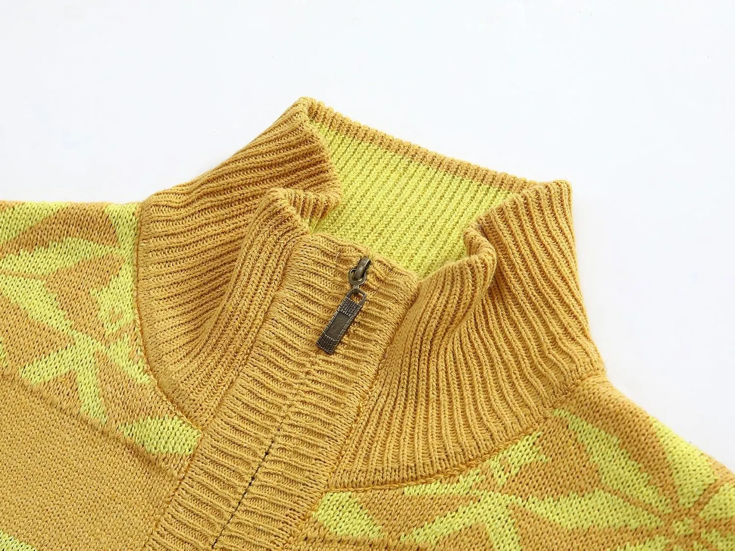 Kedera Men's Cardigan Sweaters Stand Collar Cable Thick Knitted Full Zip Sweater with Pattern