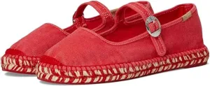 keleimusi Mary Jane Espadrilles for Women Woven Ballet Flats Washed Platform Espadrilles Outsole Shoes Canvas Summer Flats