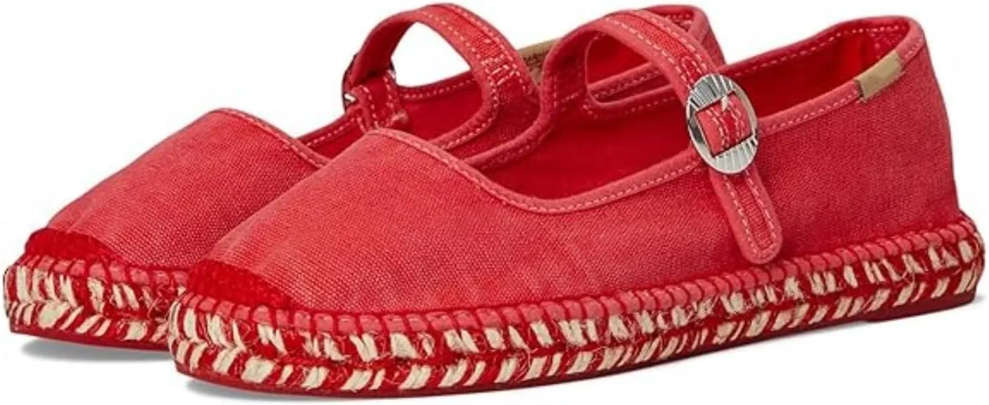 keleimusi Mary Jane Espadrilles for Women Woven Ballet Flats Washed Platform Espadrilles Outsole Shoes Canvas Summer Flats
