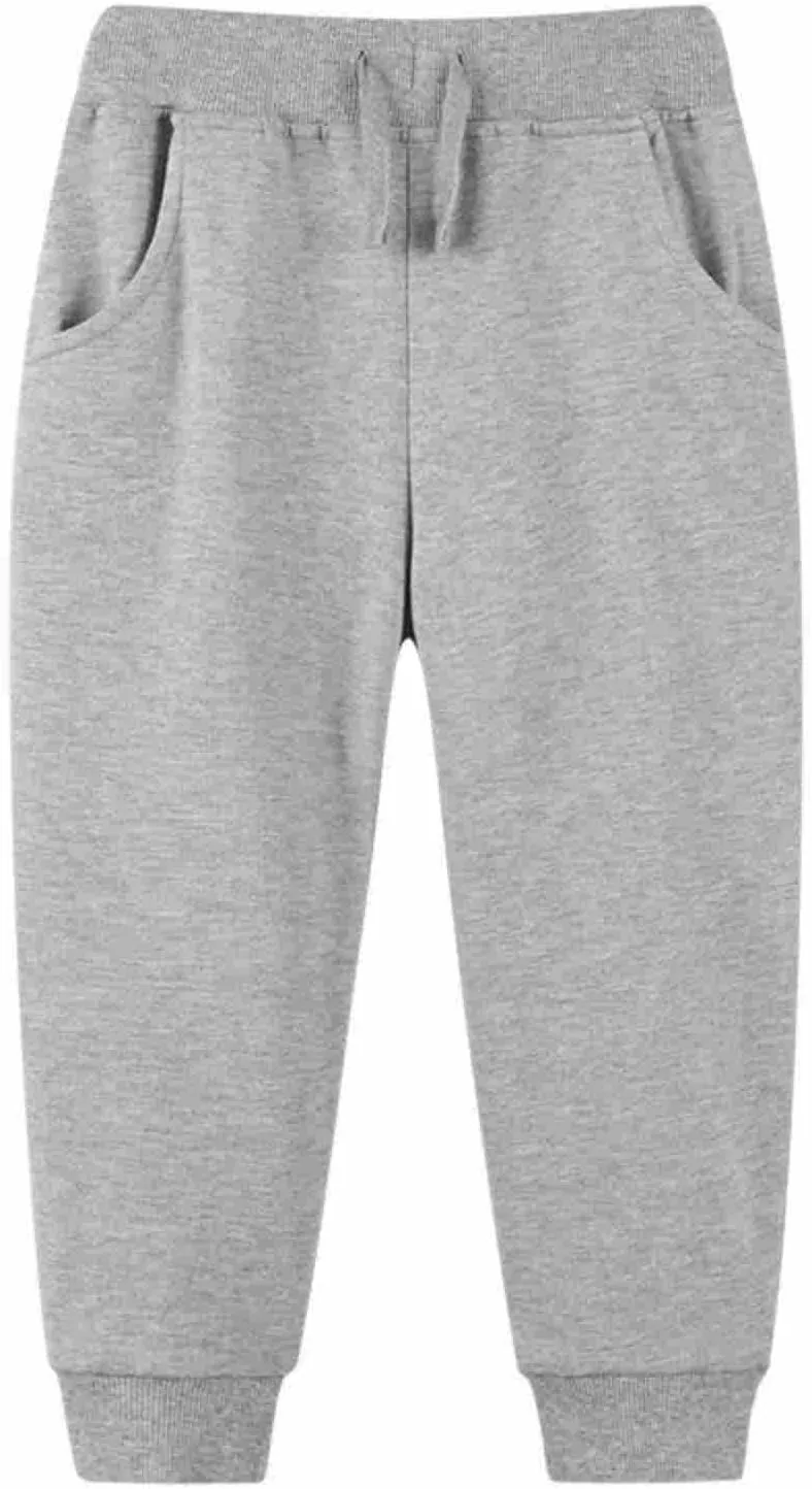 Kids Boys Pull On Sweatpants Cotton Jogger Pants Elastic Waist Active Joggers Boys ounge Trousers Athletic Sweatpants