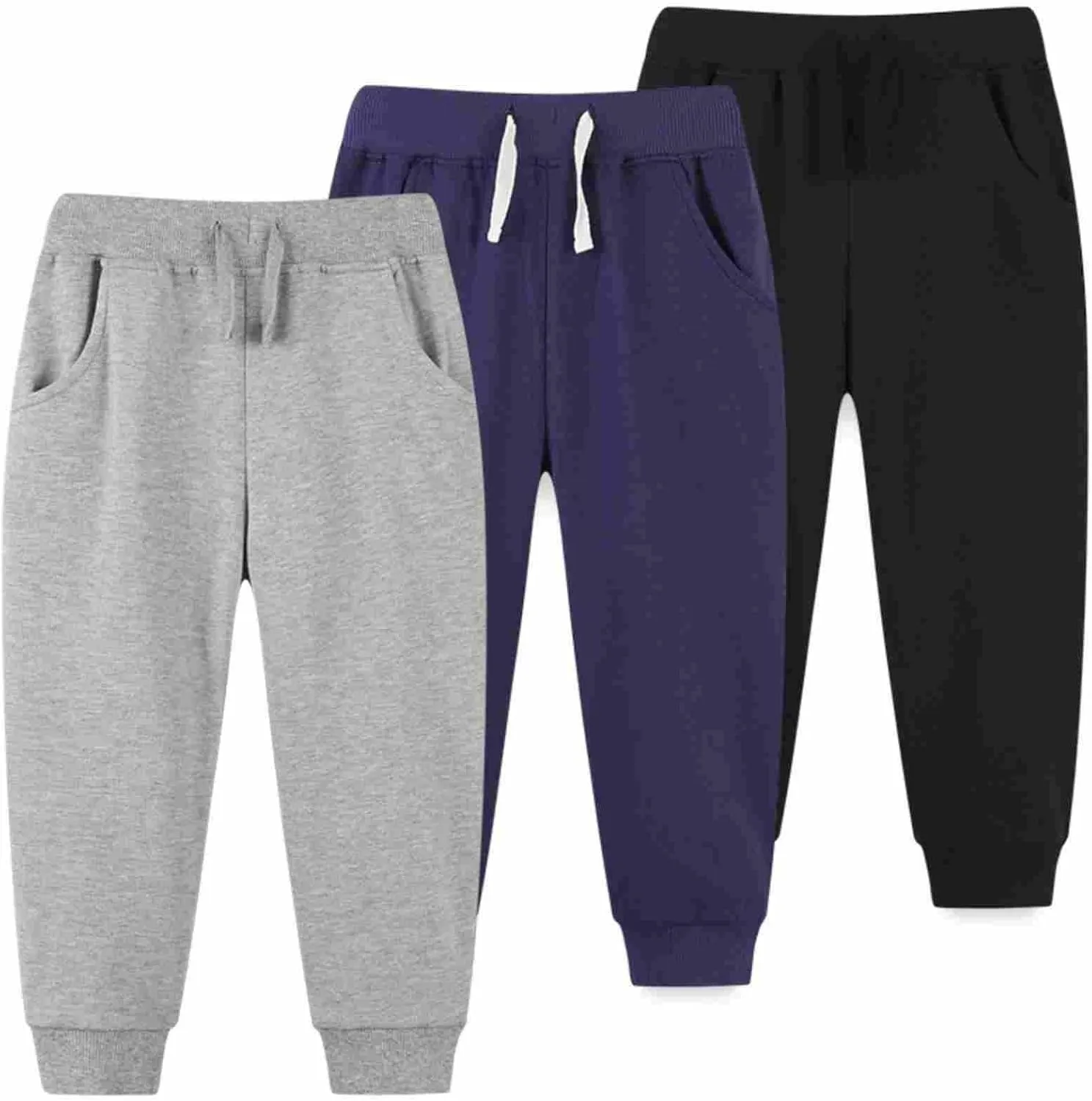 Kids Boys Pull On Sweatpants Cotton Jogger Pants Elastic Waist Active Joggers Boys ounge Trousers Athletic Sweatpants