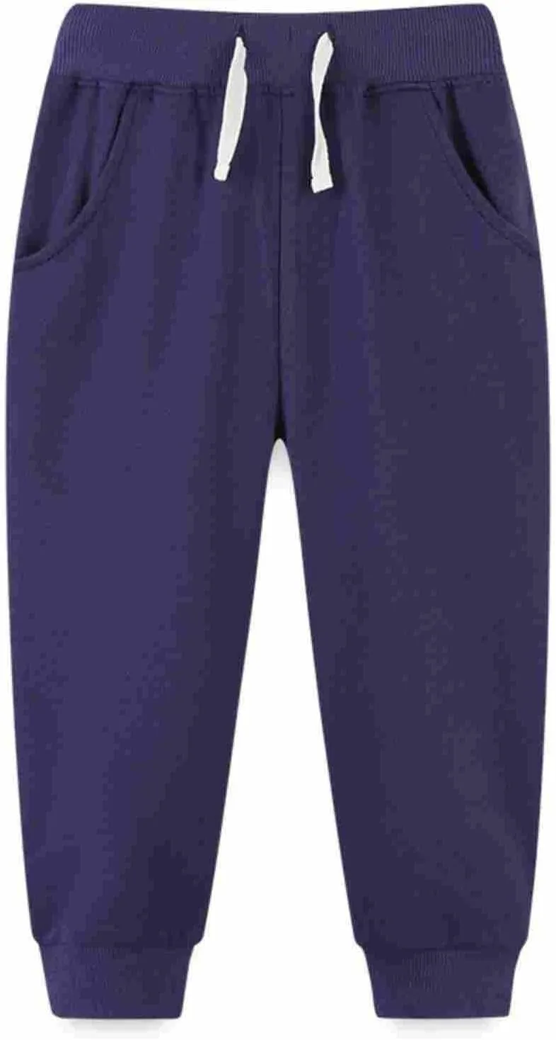 Kids Boys Pull On Sweatpants Cotton Jogger Pants Elastic Waist Active Joggers Boys ounge Trousers Athletic Sweatpants