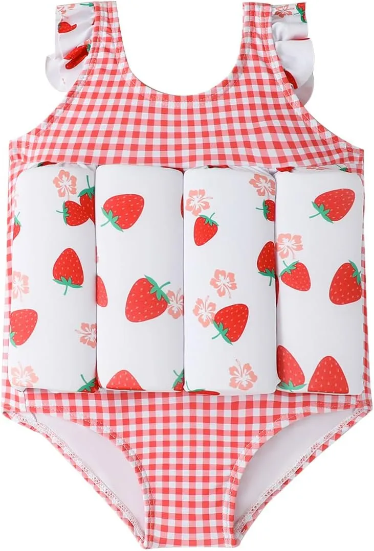Kids Floatation Swimsuit Float Suit Boys Girls One Piece Floating Swim Vest with Adjustable Buoyancy Life Bathing Suit