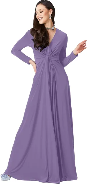 KOH KOH Womens 2025 Long Sleeve Flowy Formal Evening Elegant Designer Maxi Dress