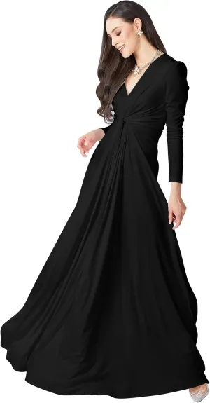 KOH KOH Womens 2025 Long Sleeve Flowy Formal Evening Elegant Designer Maxi Dress